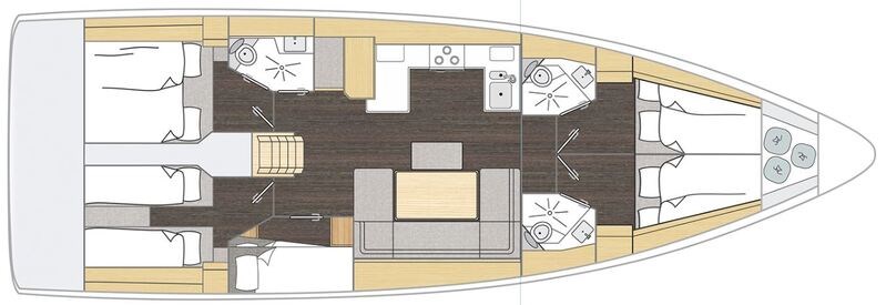 Bavaria C46 5 cabins